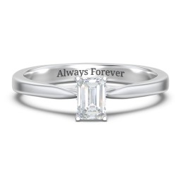 Classic Solitaire Engagement Ring with White Gold Setting
