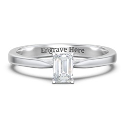 Classic Solitaire Engagement Ring with White Gold Setting