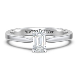 Classic Solitaire Engagement Ring with White Gold Setting