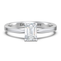 Classic Solitaire Engagement Ring with White Gold Setting