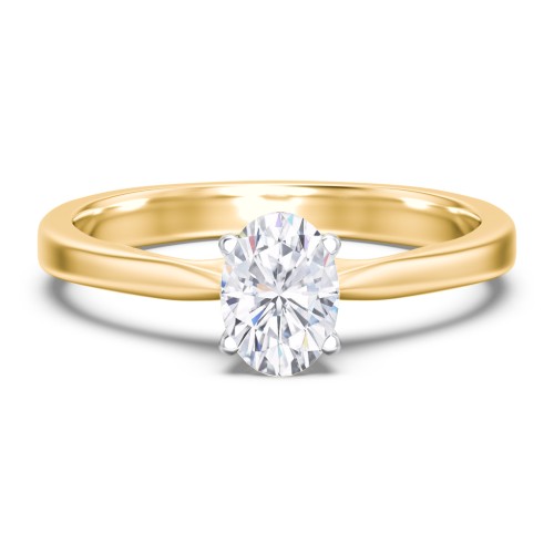 Classic Solitaire Engagement Ring with White Gold Setting – 10K Yellow Gold
