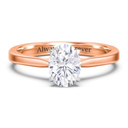 Classic Solitaire Engagement Ring with White Gold Setting