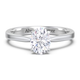 Classic Solitaire Engagement Ring with White Gold Setting