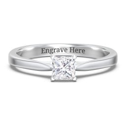 Classic Solitaire Engagement Ring with White Gold Setting