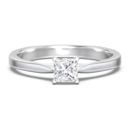 Classic Solitaire Engagement Ring with White Gold Setting