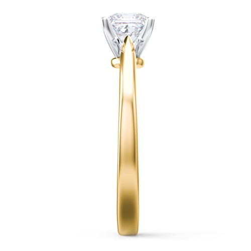 Classic Solitaire Engagement Ring with White Gold Setting – 10K Yellow Gold