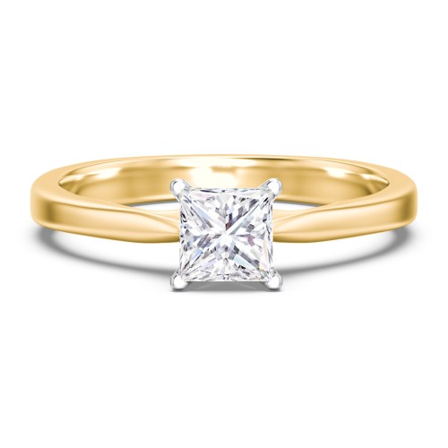 Classic Solitaire Engagement Ring with White Gold Setting – 10K Yellow Gold