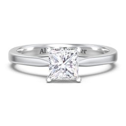 Classic Solitaire Engagement Ring with White Gold Setting