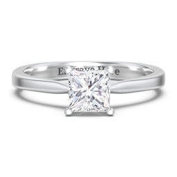 Classic Solitaire Engagement Ring with White Gold Setting