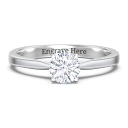 Classic Solitaire Engagement Ring with White Gold Setting
