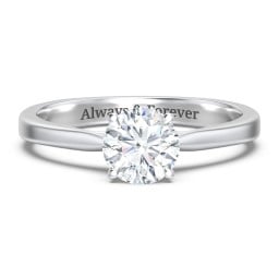 Classic Solitaire Engagement Ring with White Gold Setting