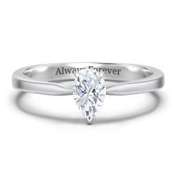Classic Solitaire Engagement Ring with White Gold Setting
