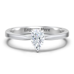 Classic Solitaire Engagement Ring with White Gold Setting