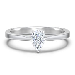 Classic Solitaire Engagement Ring with White Gold Setting