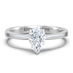 Classic Solitaire Engagement Ring with White Gold Setting