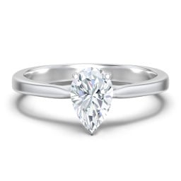 Classic Solitaire Engagement Ring with White Gold Setting