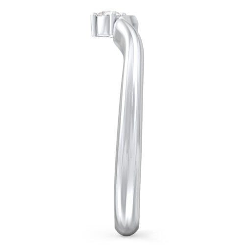 Solitaire Contour Band – 14K White Gold with Diamond