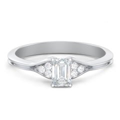 Diamond Engagement Ring with Cluster Side Accents