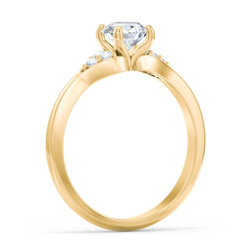 Diamond Engagement Ring with Cluster Side Accents
