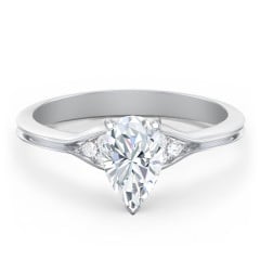 Diamond Engagement Ring with Cluster Side Accents