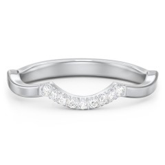 Arched Band with Diamond Accents – 14K White Gold with Lab Diamond