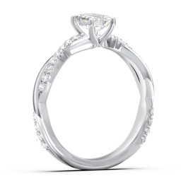 Twisted Infinity Engagement Ring with Side Stones