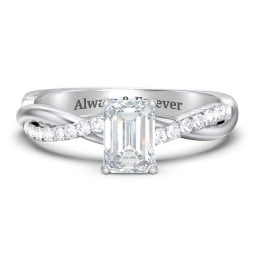 Twisted Infinity Engagement Ring with Side Stones