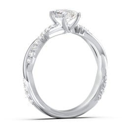 Twisted Infinity Engagement Ring with Side Stones