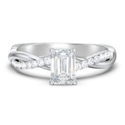 Twisted Infinity Engagement Ring with Side Stones