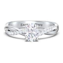 Twisted Infinity Engagement Ring with Side Stones