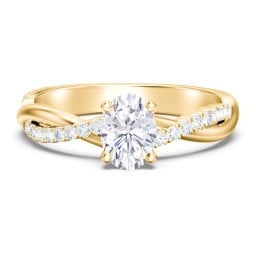 Twisted Infinity Engagement Ring with Side Stones