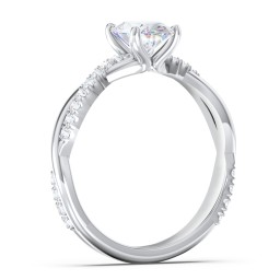 Twisted Infinity Engagement Ring with Side Stones