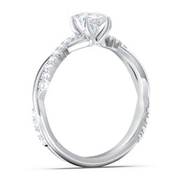 Twisted Infinity Engagement Ring with Side Stones