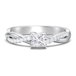 Twisted Infinity Engagement Ring with Side Stones