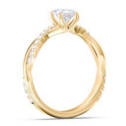 Twisted Infinity Engagement Ring with Side Stones in 10K Solid Yellow Gold