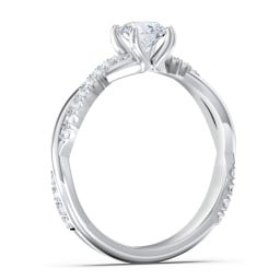 Twisted Infinity Engagement Ring with Side Stones