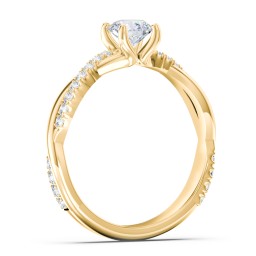 Twisted Infinity Engagement Ring with Side Stones in 10K Solid Yellow Gold
