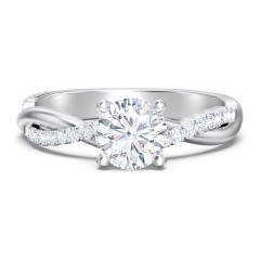 Twisted Infinity Engagement Ring with Side Stones – 10K Yellow Gold with Lab Diamond