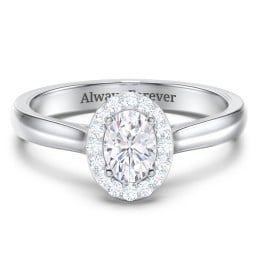 Classic Halo Solitaire Diamond Engagement Ring