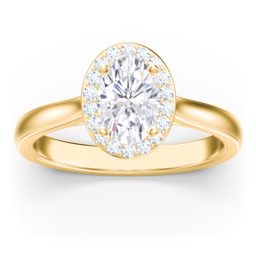 Classic Halo Solitaire Diamond Engagement Ring