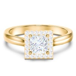 Classic Halo Solitaire Diamond Engagement Ring