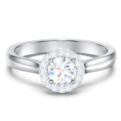 Classic Halo Solitaire Diamond Engagement Ring
