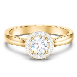 Classic Halo Solitaire Diamond Engagement Ring