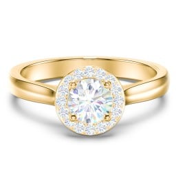 Classic Halo Solitaire Diamond Engagement Ring