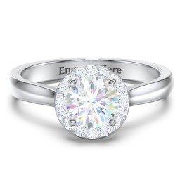 Classic Halo Solitaire Diamond Engagement Ring