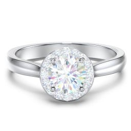 Classic Halo Solitaire Diamond Engagement Ring
