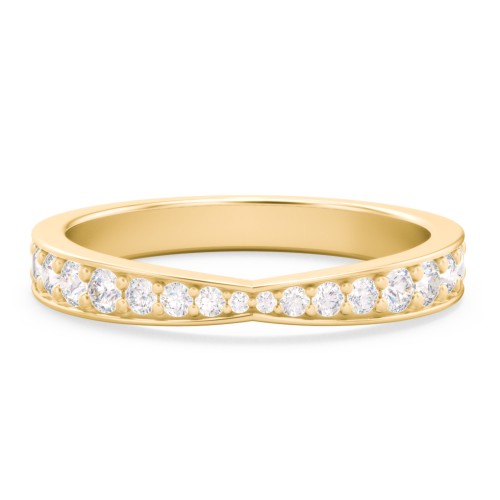 Tapered Half Eternity Diamond Band – 10K Yellow Gold with Lab Diamond