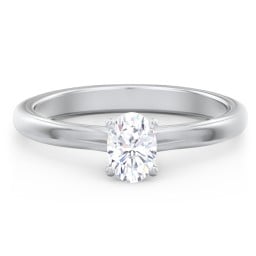 Solitaire Diamond Engagement Ring with Personalised Initials