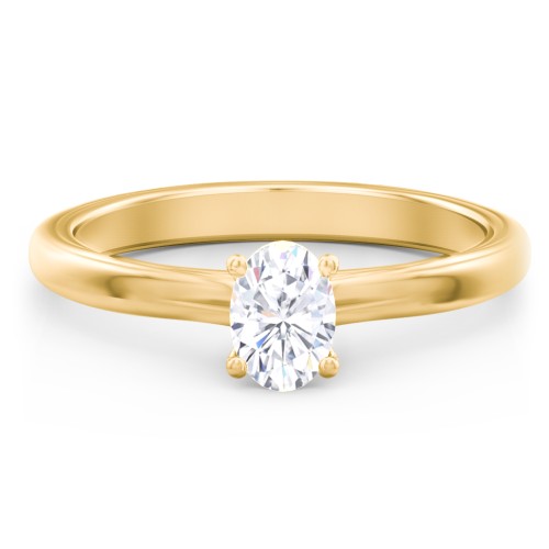 Solitaire Diamond Engagement Ring with Personalised Initials