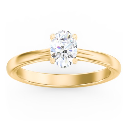 Solitaire Diamond Engagement Ring with Personalised Initials